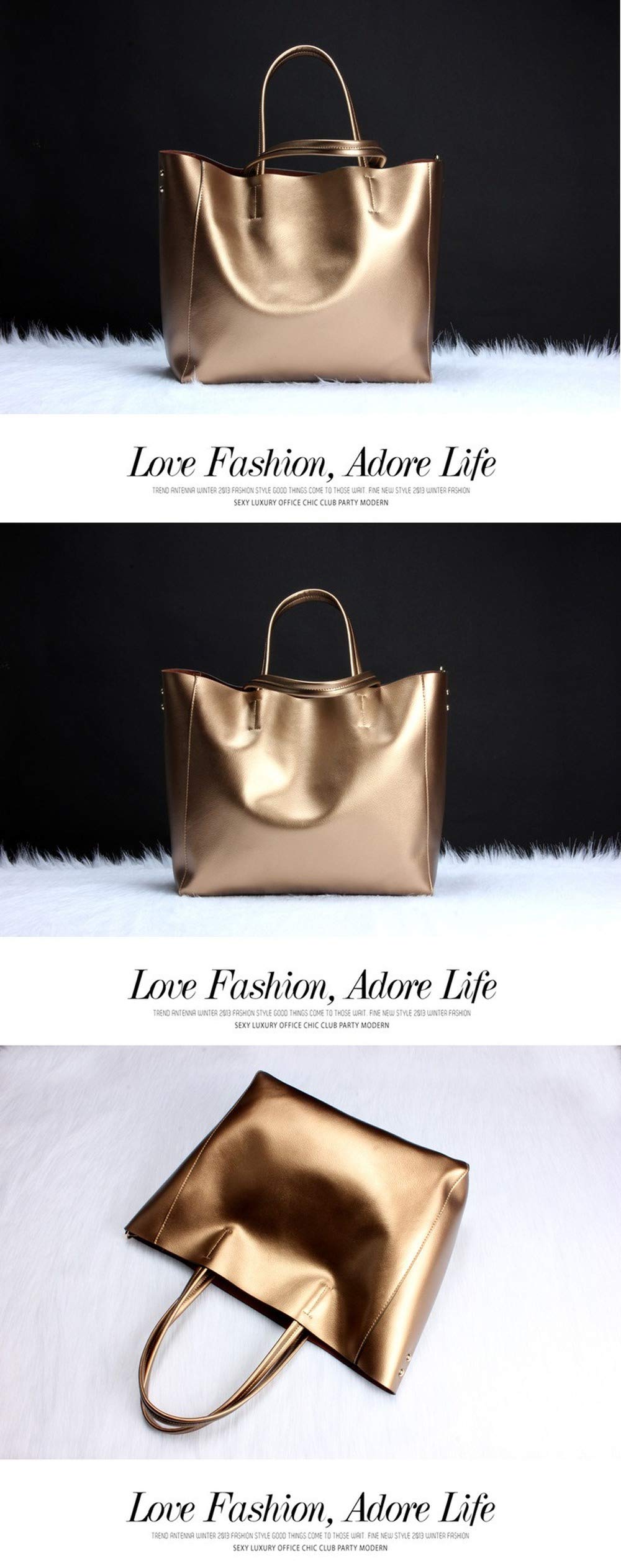 Women Bag Two-layer Cowhide Leather Shoulder Bags Fashion Solid Soft Casual Tote Purses and Handbags High Capacity