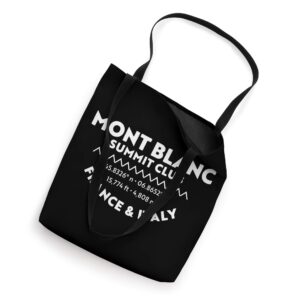 Summit Club Lat Long Elevation - Mont Blanc Tote Bag