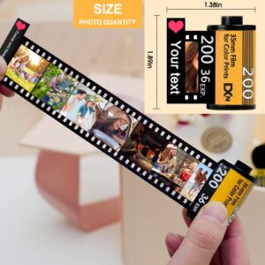 Yananka Personalized Camera Film Roll Keychain with Photo,Custom Personal Roll Keyring,Customized Pictures Gifts for Men Women (10 Photos)