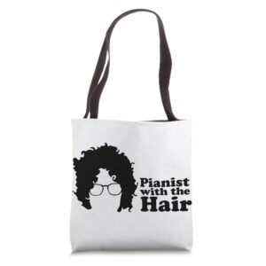 pianist with the hair tote bag