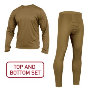 Rothco ECWCS Gen III Silk Weight Top & Bottom Set, Coyote Brown, L