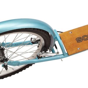 Schwinn Shuffle Deluxe Adult Scooter, 26-Inch Front Wheel, 20-Inch Rear Wheel, Alloy Linear Pull Brakes, Steel Frame, Teal