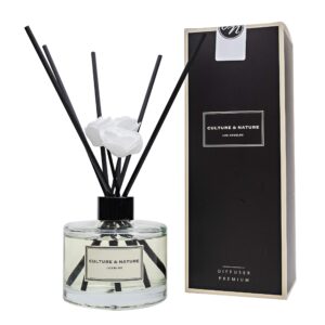 culture & nature reed diffuser set 6.7oz (200ml) jasmine scented diffuser with sticks home fragrance reed diffuser for bathroom shelf decor