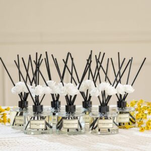 CULTURE & NATURE Reed Diffuser Set 6.7oz (200ml) Jasmine Scented Diffuser with Sticks Home Fragrance Reed Diffuser for Bathroom Shelf Decor