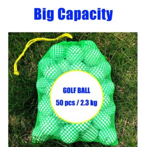 JKL Sports Mesh Bags,Durable Drawstring Bags,Multi-purpose Storage Nets-bags for travel & golf balls, Large & Small Combination Net Bags Golf accessories (Green & Black drawstring pockets)