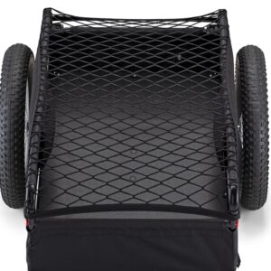 Schwinn Porter Cargo Trailer for Bike, 100 lbs. Max Weight Capacity, Collapsible Frame, Elasticized Mesh Net, Large Knobby Air-Filled Tires, Black