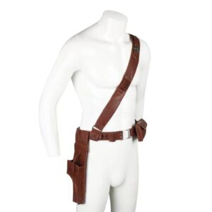 Han Solo Costume Belt Holsters Brown Leather Adjustable Shoulder Strap Waist for Adult Men Cosplay Halloween Accessory