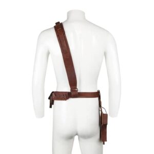 Han Solo Costume Belt Holsters Brown Leather Adjustable Shoulder Strap Waist for Adult Men Cosplay Halloween Accessory