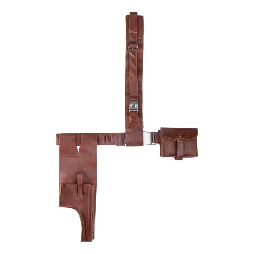 Han Solo Costume Belt Holsters Brown Leather Adjustable Shoulder Strap Waist for Adult Men Cosplay Halloween Accessory