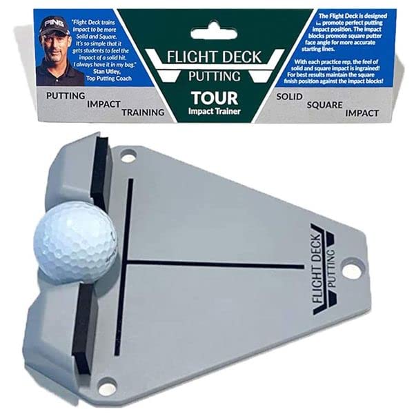 FLIGHT DECK Tour - Outdoor Use - Golf Putting Training Aid - Develop Solid & Square Impact - Original Tour Model - Trains Alignment & Perfect Impact Position - USA-made - Designed by PGA Coach