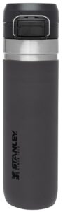 stanley quick flip go water bottle 24 oz / 0.71 l | push button lid | leakproof & packable for travel & sports | insulated stainless steel | bpa-free | charcoal