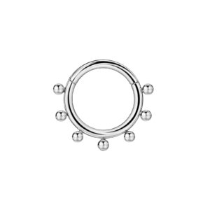 FANSING 316L Surgical Steel Septum Ring 16g 8mm Septum Jewelry 16 Gauge Beaded Septum Clicker 5/16" Septum Daith Piercing Jewelry