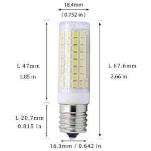 E17 Dimmable LED Bulb, 6000K Daylight White for Microwave Oven Appliance, 70W Halogen Bulb Equivalent, 2-Pack