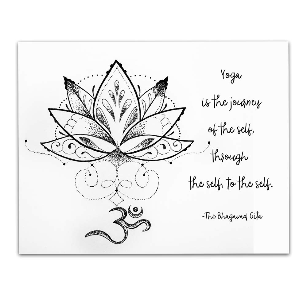 TJ Originals - Yoga is the Journey of the Self Spiritual Quote Decor , Spiritual Quote 11x14 Wall Art , Inspirational Poster Modern Home Art Decoration , Birthday Gifts for Women , Spiritual Quotes Wall Decor , Spiritual Quote Wall Decor , Printed in USA