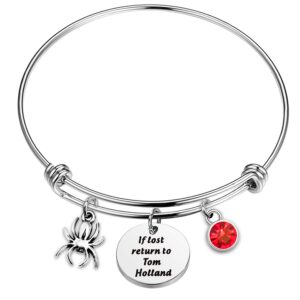 Inspirational Spider Bracelet for Women Man If Lost Return to Tom Holland Spidermen Fan Gifts for Dauhhter Son (Bracelet)