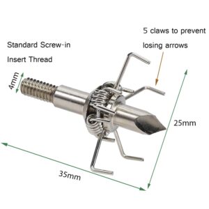 Ontsho 100 Grain Small Game Broadheads 12PK Judo Points with Broadhead Case Small Game Arrow Tips Screw-in Arrowheads