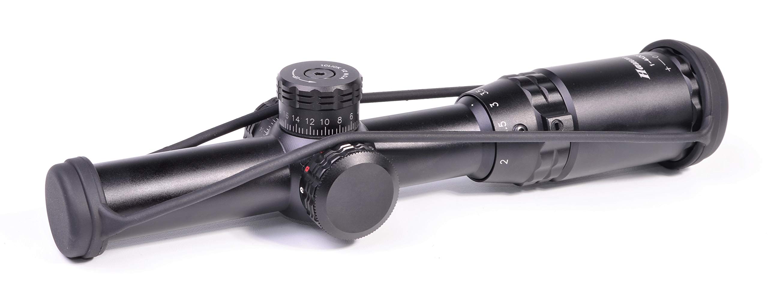 Hammers Lightweight Lever Action Rifle Scope 1-4x20 w/Illuminated Etched Glass Hog Pig Reticle 1inch Tube Weaver Rings Finger Adjustable Lockable Turret Screw Speed Lever