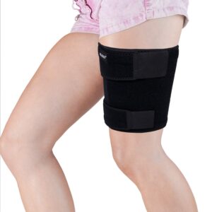 2U2O Compression Thigh Brace-Hamstring Quad-Adjustable Strap,Anti-Slip Silicone Band Support for Muscle Injury Recovery,Upper Thigh&Groin,Pulled Groin Muscle,Quadricep,Cellulite Slimmer-Men,Women