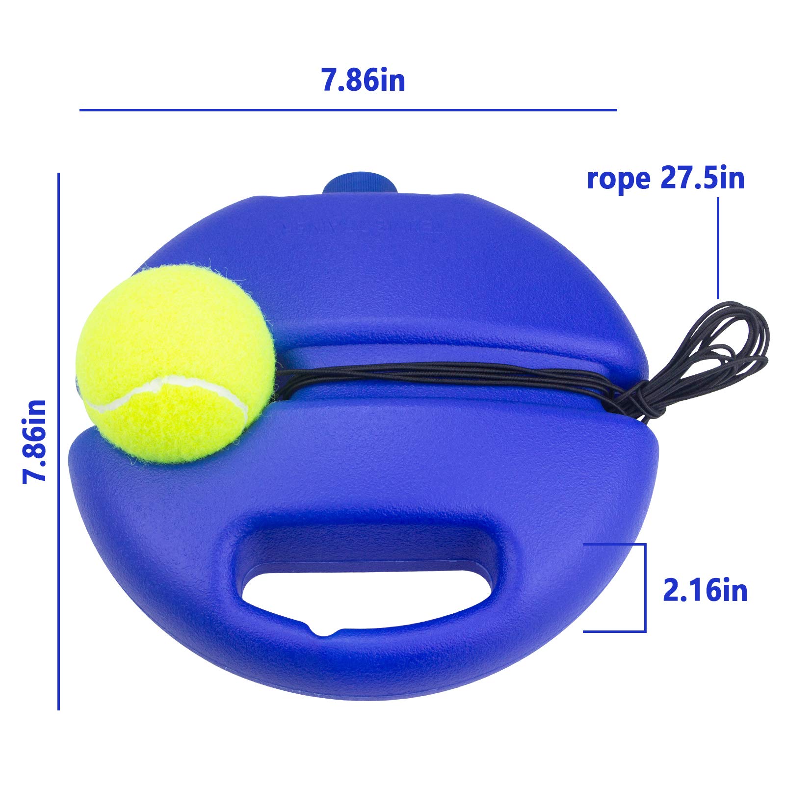 T4U888 Tennis Trainer Rebound Ball, Tennis Practice Trainer Gear Tennis Training Equipment Kit with 1 Trainer Base 4 Elastic Ropes & 4 Balls for Beginners, Kids, Adults