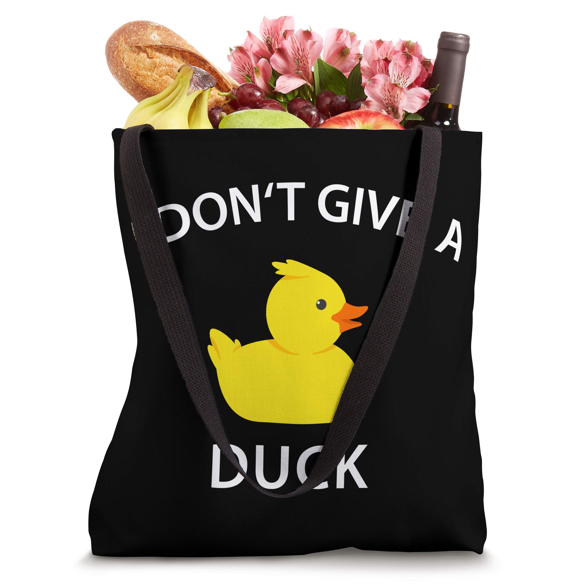 I Don't Give A Duck Funny Rubber Duck Tote Bag