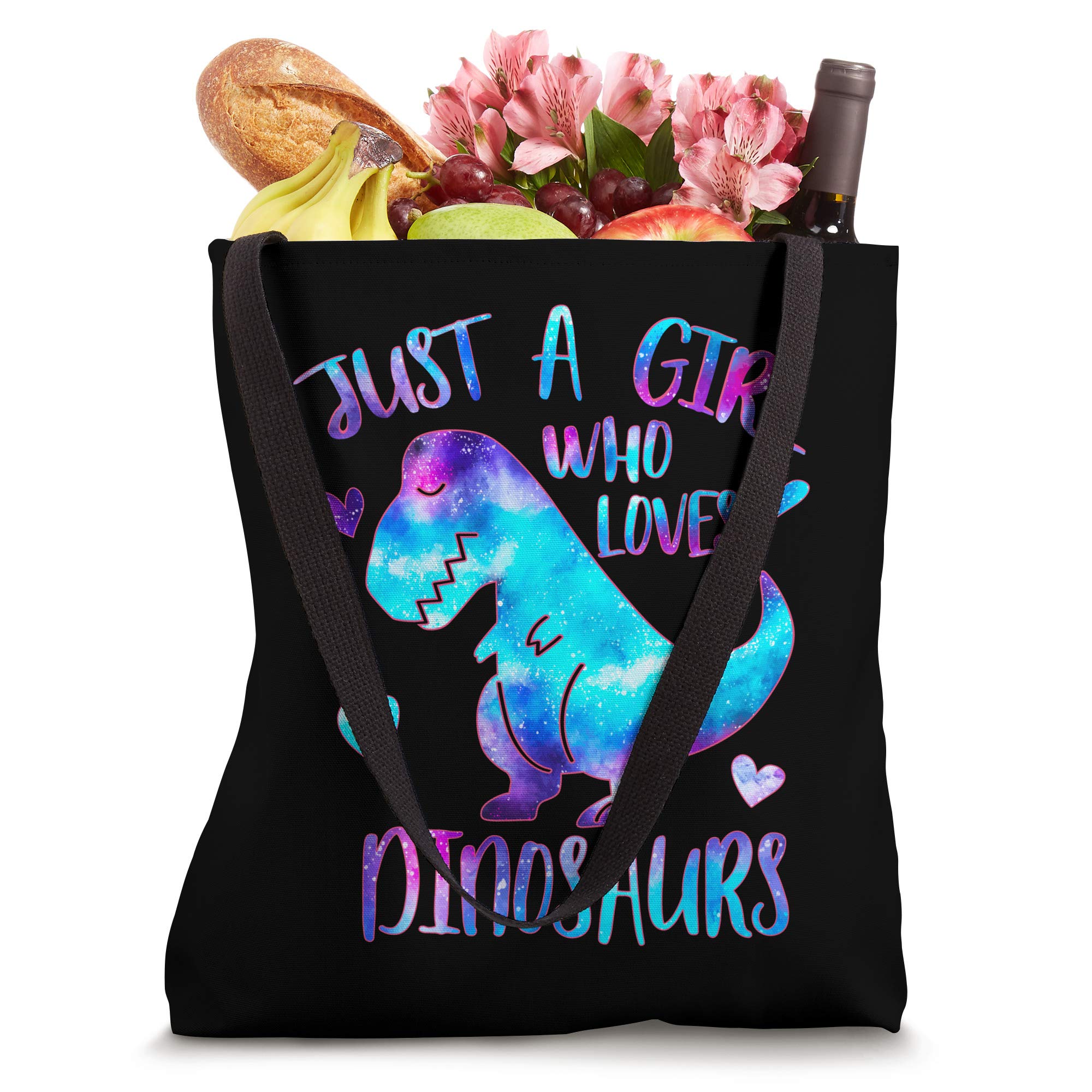 Just a Girl Who Loves Dinosaurs Galaxy Space Cute Teen Girls Tote Bag