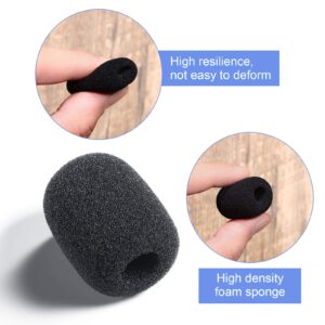 Weewooday 50 Pieces Mini Foam Microphone Windscreen Headset Mic Covers Foam Protection for Small Lapel and Lavalier Microphones(Black)