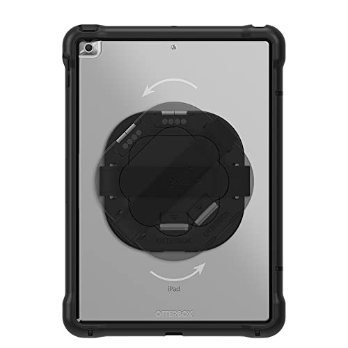 OTTERBOX UnlimitEd SERIES Case with Kickstand & Hand Strap + Screen Protector for iPad 7th, 8th & 9th Gen (10.2" Display - 2019, 2020 & 2021 version) - Non-retail/Ships in Polybag - Clear/Black