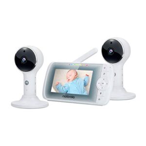 motorola lux65-2 by hubble connected two camera video baby monitor - 5" parent unit and 1080p wi-fi viewing for baby, elderly, pet - 2-way audio, night vision, digital zoom