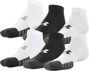 under armour adult performance tech low cut socks, multipairs, steel assorted (6-pairs), x-large