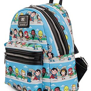 Loungefly DC Comics Superheroes Chibi Lineup Womens Double Strap Shoulder Bag Purse