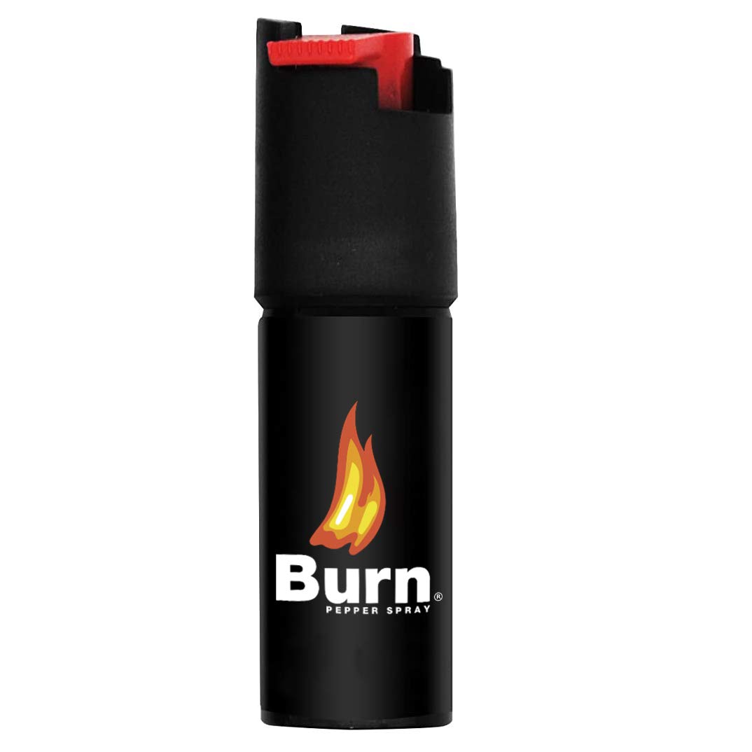 Burn Pepper Spray Keychain for Self Defense - Max Strength OC Spray - 1/2oz Molded Case Red