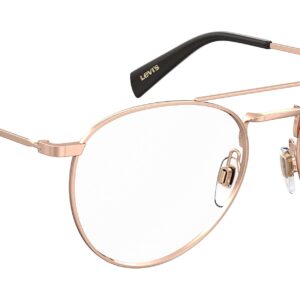 Levi's LV 1006 Oval Prescription Eyeglass Frames, Gold Copper/Demo Lens, 52mm, 19mm