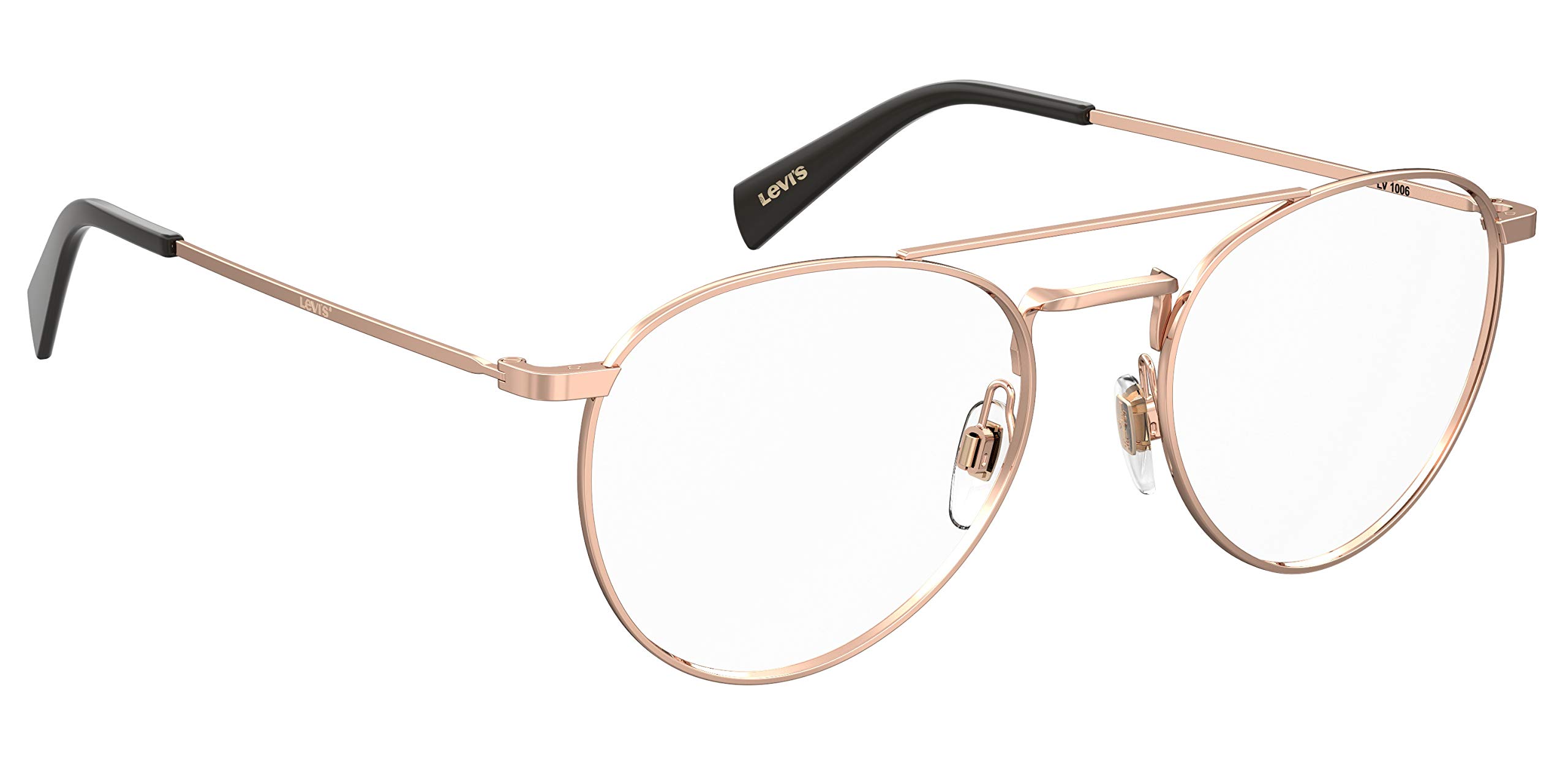 Levi's LV 1006 Oval Prescription Eyeglass Frames, Gold Copper/Demo Lens, 52mm, 19mm