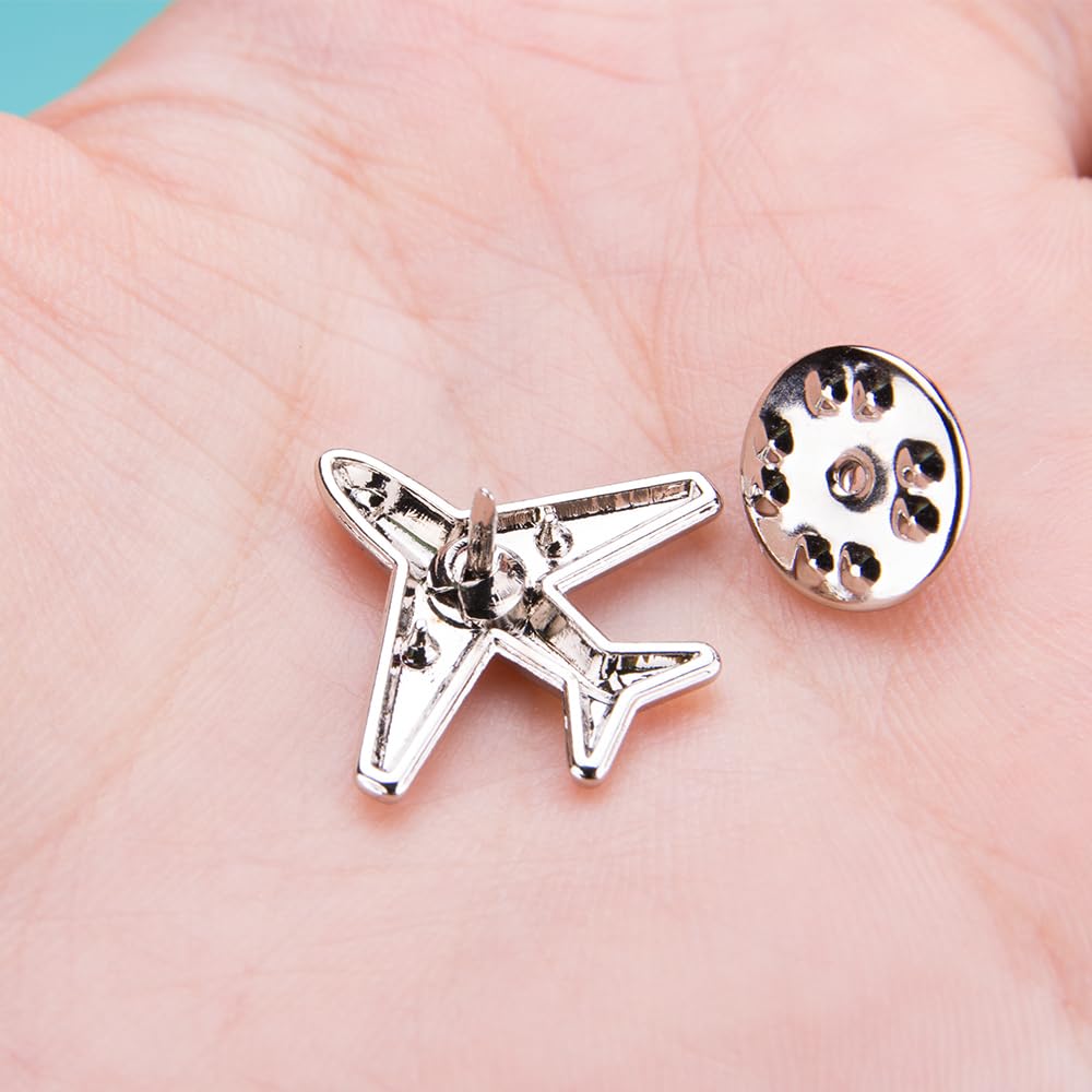 SaiDian 5 Pcs Airplane Brooch Pin Plane Smile Small Aircraft Brooch Lapel Pins Collar Badge for Backpack Shirt Bag Accessories