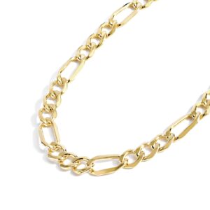 Jewelry Atelier Gold Chain Necklace Collection - 14K Solid Yellow Gold Filled Figaro Chain Necklaces for Women and Men with Different Sizes (2.8mm, 3.7mm, 4.7mm, 5.6mm)