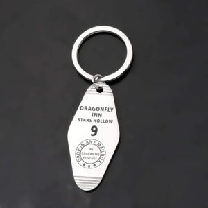 FOTAP Dragonfly Inn Key Tag Gilmore TV Show Gift Hand Stamp Keychain for Gilmore Fans (Dragonfly Inn)