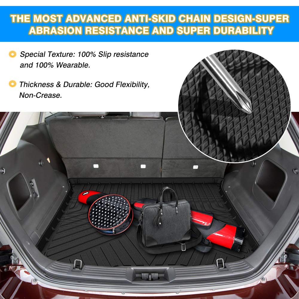 Cartist Custom Fit for Cargo Liner for 2007-2014 Ford Edge / 2007-2015 Lincoln MKX All Weather Trunk Liner Anti-Slip Odorless High Side 3D Trunk Floor Mat