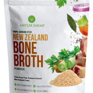 Antler Farms - 100% Grass Fed New Zealand Bone Broth Powder, 40 servings, 200g - Slow Cooked, Gently Dried, Light Flavor, No Hormones, No Antibiotics, No GMOs