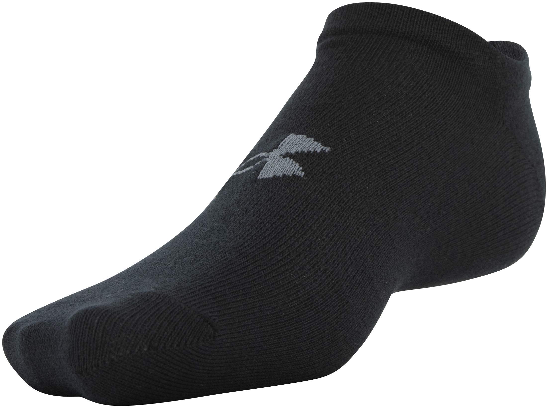 Under Armour Adult Essential Lite No Show Socks, 6-Pairs, Black, Large