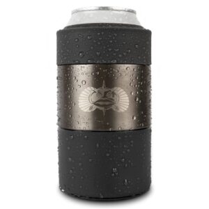 toadfish non-tipping can cooler for 12oz cans - suction cup can cooler for beer & soda - includes slim can adapter - stainless steel double-wall vacuum insulated cooler - graphite