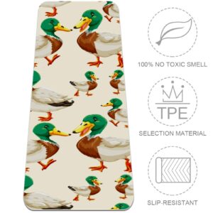 Unicey Cute Cartoon Funny Green Head Ducks Yoga Mat Thick Non Slip Yoga Mats for Women&Girls Exercise Mat Soft Pilates Mats,(72x24 in, 1/4-Inch Thick)