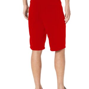 Southpole Men's Basic Cotton Jersey Shorts, Inseam 10", Drawstring, Red Fleece, X-Large