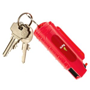 Burn Pepper Spray Keychain for Self Defense - Max Strength OC Spray - 1/2oz Molded Case Red