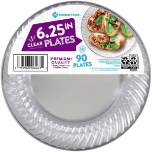 Member's Mark Clear Plastic Plates, 6.25" (90 Count)