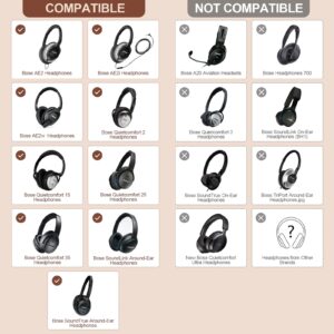 Aurivor Replacement Ear-Pads Cushions for Bose QuietComfort (QC) 35 35ii 25 15 2 and More Headphones, Upgraded Covers with Soft Protein Leather, Reinforced Sealing, Optimized Memory Foam (Coffee)