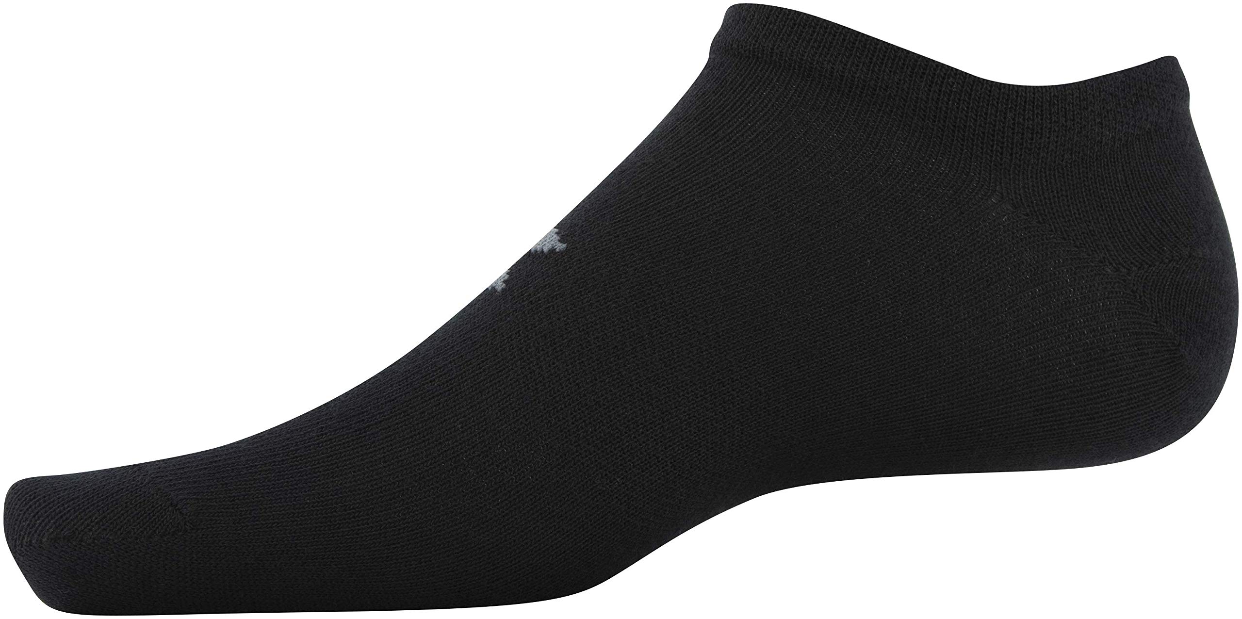 Under Armour Adult Essential Lite No Show Socks, 6-Pairs, Black, Large