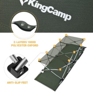 KingCamp Camping Cot Heavy Duty Camping Cots for Adults Oversized Portable Folding Sleeping Cot for Travel Outdoors Vacation Home Office Nap Camping Bed Cots