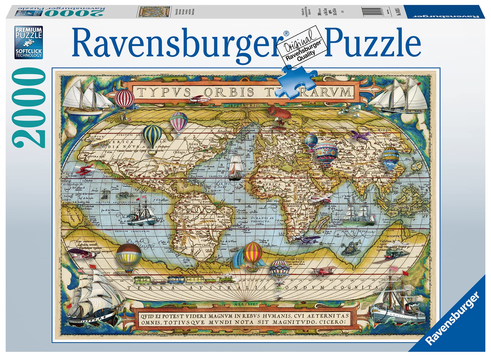 Ravensburger Around The World Jigsaw Puzzle | 2000 Unique Pieces | Softclick Technology Engaging & Educational | FSC-Certified Wood