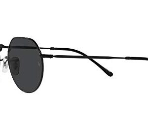 Ray-Ban RB3565 Jack Round Sunglasses, Black/Polarized Black, 53 mm