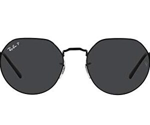 Ray-Ban RB3565 Jack Round Sunglasses, Black/Polarized Black, 53 mm